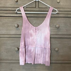 American Eagle Lilac Tie Dye Peplum Tank